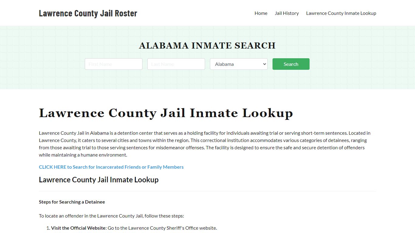 JAIL INFORMATION - lawrencecosheriffal
